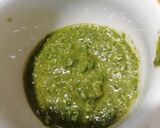 A picture of step 9 of Malloreddus (Sardinian Gnocchetti) with Basil Pesto.