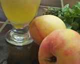 A picture of step 1 of Ginger Peach soda.