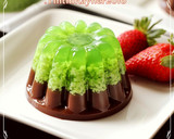 Foto langkah ke 6 dari resep Puding Lumut Pandan Cokelat gurih bangett.