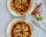 A picture of step 8 of Beef&chicken pizza.