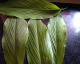 A picture of step 1 of Instant Haladipatra Pitha (pitha with turmeric leaf).