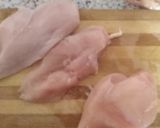A picture of step 1 of Chicken Al kiev.