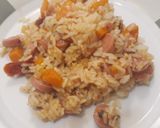Foto del paso 4 de la receta: Arroz con salchichas, zapallo y otras verduras
