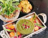 A picture of step 2 of Mint coriander chutney (pudina dhaniya chutney).