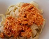 A picture of step 3 of My Tuna Tagliatelle in red Pepper & Ricotta Cheese Pesto. 😍.