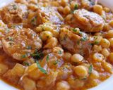 A picture of step 6 of Creamy Chickpeas with Cooked Spanish Chorizo.