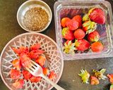 A picture of step 1 of CHIA STRAWBERRY PUDDING 🍮(Vegan chia seeds pudding).