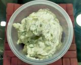 A picture of step 2 of Cream Cheese Dip with Dill Leaves.