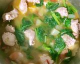 Hình bước làm 5 của món Canh mồng tơi giò sống cà chua 10 phút