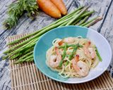 Hình bước làm 6 của món Mì Ý Tôm Sốt Kem Phô Mai (Creamy Shrimp Pasta)