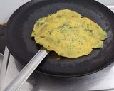 A picture of step 7 of Drumstick leaves chilla.