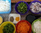 A picture of step 1 of Rice Tikki.