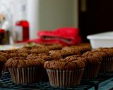 A picture of step 9 of Mini Rich Chocolate Cakes | use 12 cup muffin pan.