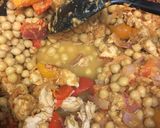 A picture of step 7 of 20min chicken, chickpea & spinach curry - no jars in sight!.