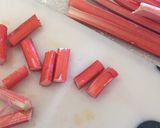 A picture of step 1 of Rhubarb, Apple & Ginger Crumble 🍎🍏.