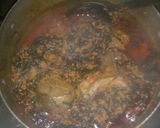 A picture of step 8 of Egusi and bitter leaf soup.