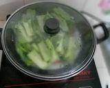 Hình bước làm 11 của món Gà hấp cải bẹ xanh
