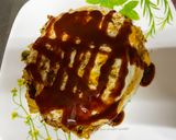 A picture of step 8 of Japanese Hiroshima Okonomiyaki Pancake.