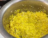 A picture of step 3 of Kesari bhat.