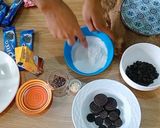 A picture of step 3 of Creamy Oreo shots.