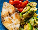 A picture of step 4 of Garlic pan roasted Brussels sprouts.