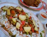 A picture of step 5 of Dahi bara cholay chaat.