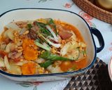 Hình bước làm 3 của món Rau củ xào thịt ba rọi