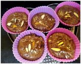 A picture of step 4 of Eggless Chocolate Almond CupCakes.
