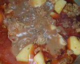 A picture of step 2 of Aloo gosht.