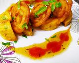 A picture of step 5 of Aloo ki jalebi chaat.