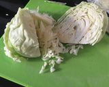A picture of step 1 of Sautéed Cabbage with Apple and Raisins.