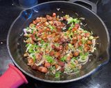 Une image de l'étape 4 de Penne carbonara au flanc de porc fumé.
