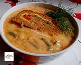 Kapros zöldbabfőzelék töltött fasírttal recept fázis 5 fotója