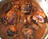 A picture of step 2 of Jowar bhakri and Brinjal subji.