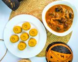 A picture of step 7 of Banga soup with Eba.
