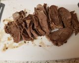 A picture of step 6 of Lambs Hearts in a minty lamb Gravy 😀.