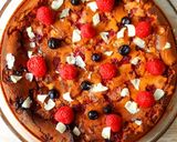 Une image de l'étape 4 de Gâteau magique framboises chocolat blanc.