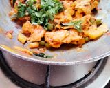 A picture of step 5 of Seyal phulka (leftover rotis in garlic tomato curry).