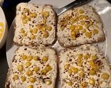 A picture of step 2 of Cheese spread corn toast 🌽.