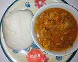 A picture of step 3 of Dry okro soup and semovita.