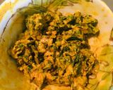 A picture of step 4 of Palak (spinach) Pakoda/ Fritters.