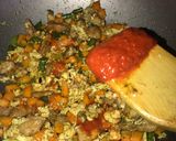 A picture of step 7 of Chicken fried rice.
