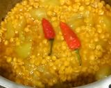A picture of step 5 of Dal chana with kadu.