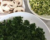 A picture of step 1 of Spinach and mushroom cannelloni.