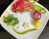 A picture of step 1 of Dragon Fruit Salsa.