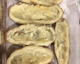 A picture of step 2 of Sheppards pie stuffed baked potatoes.