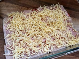 Pastel de calabacín, tomate, york y queso