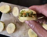 A picture of step 4 of Thecha filled Aloo Pakora Chaat.