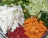 A picture of step 1 of Chatpata Kachumber Salad.