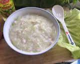 Hình bước làm 2 của món Cháo óc heo khoai tây rau cải nhún cho bé
